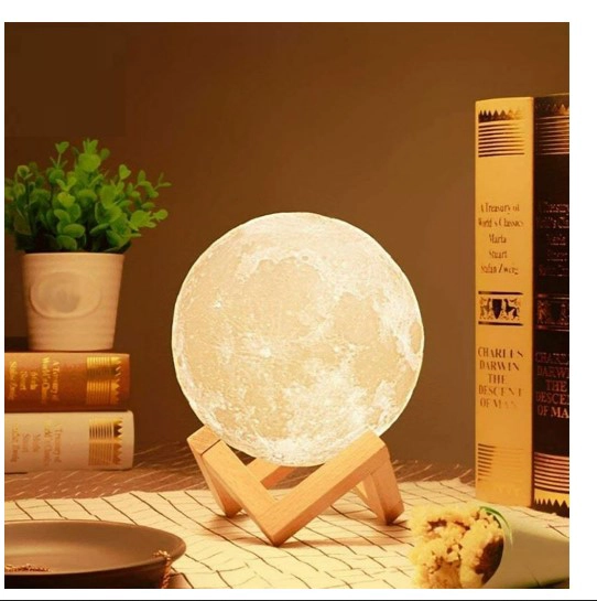 LÁMPARA LUNA 3D CON CONTROL REMOTO Y TÁCTIL 18CM - 2
