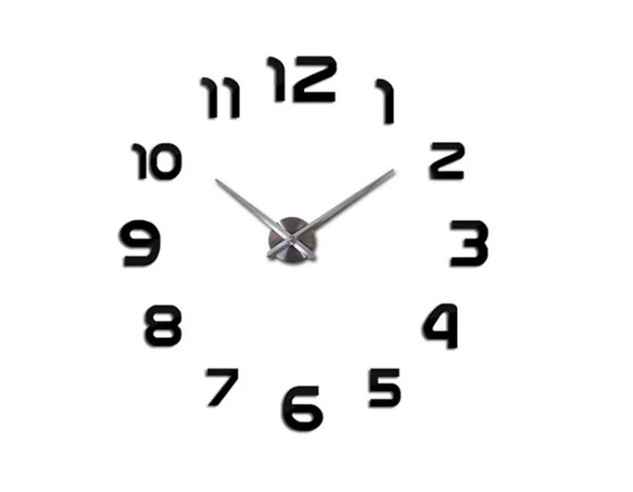 RELOJ DE PARED DECORATIVO 3D NEGRO - 1