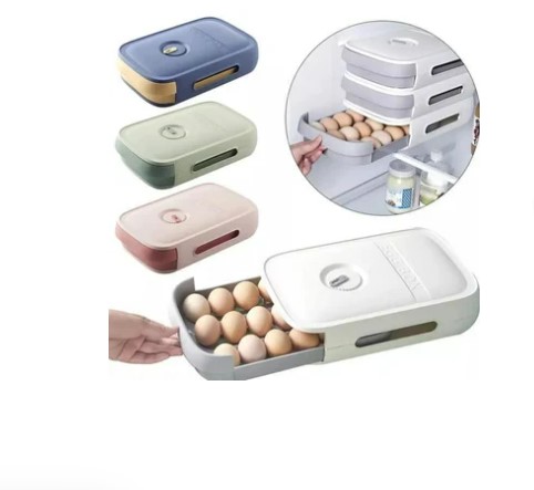 TAPER CON BANDEJA RETRÁCTIL ORGANIZADOR PORTA HUEVOS MODELO APILABLE - 1