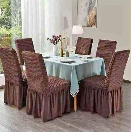 FUNDA PARA SILLA 6 PIEZAS SPANDEX COLOR ENTERO - 1
