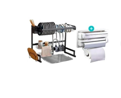 ESCURRIDOR DE PLATOS ORGANIZADOR 65CM+DISPENSADOR DE PAPEL 3EN1 - 1