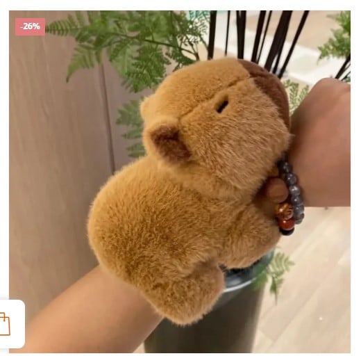 PELUCHE BEIGE CAPIVARA MANO KAWAII - 1