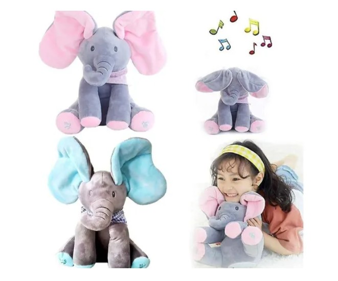 PELUCHE ELEFANTE ELÉCTRICA JUGUETES BEBES OREJAS PLEGABLE - 1
