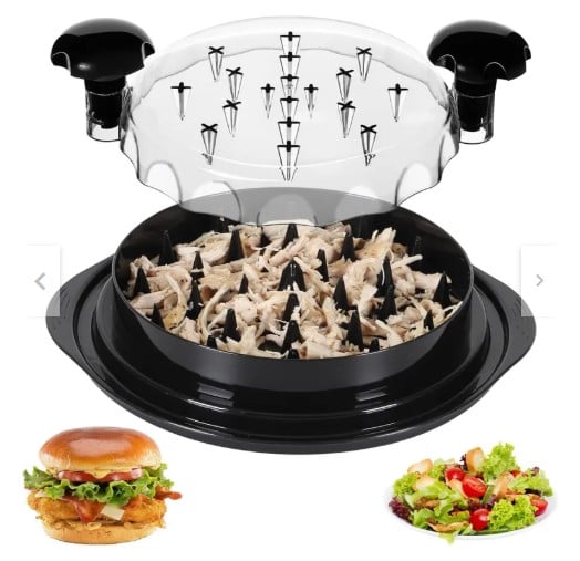 DESHILACHADOR DE POLLO MANUAL CON GIRO Y TAPA A PRESIÓN NEGRO - 1