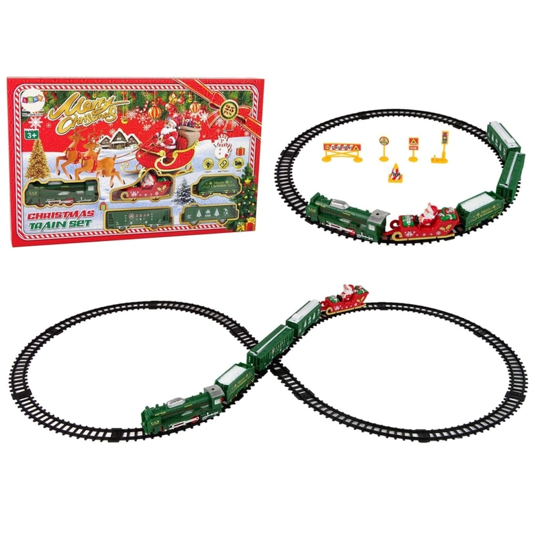 TREN ELÉCTRICO NAVIDEÑO SANTA CLAUS DE JUGUETE LUZ 25 PIEZAS - 1