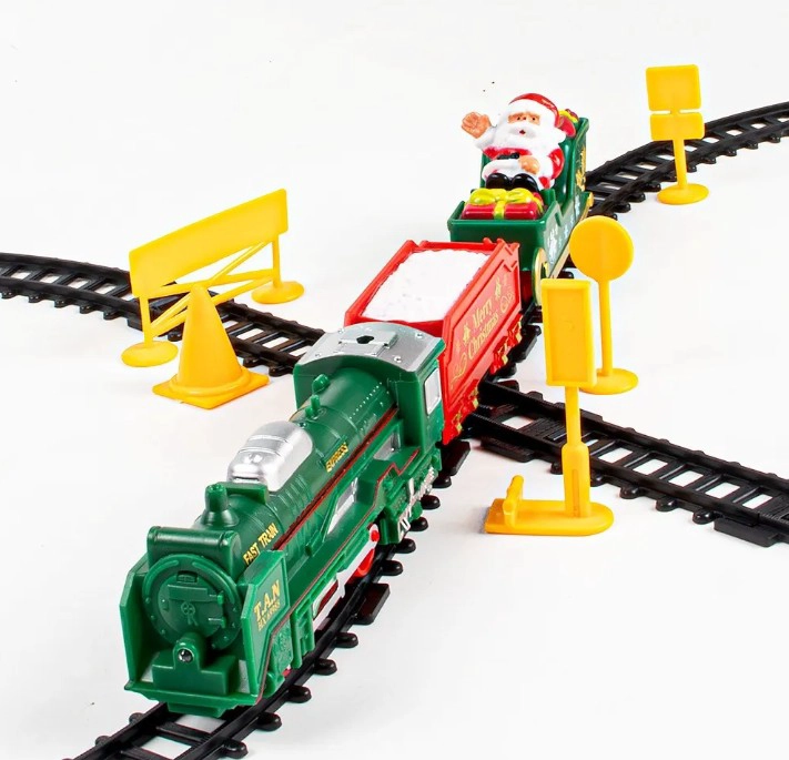 TREN ELÉCTRICO NAVIDEÑO SANTA CLAUS DE JUGUETE LUZ 25 PIEZAS - 2