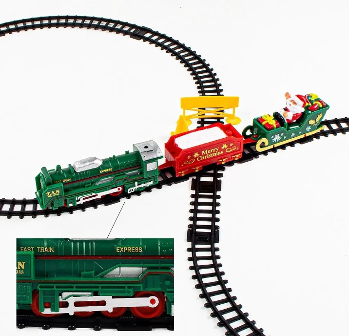 TREN ELÉCTRICO NAVIDEÑO SANTA CLAUS DE JUGUETE LUZ 25 PIEZAS - 3