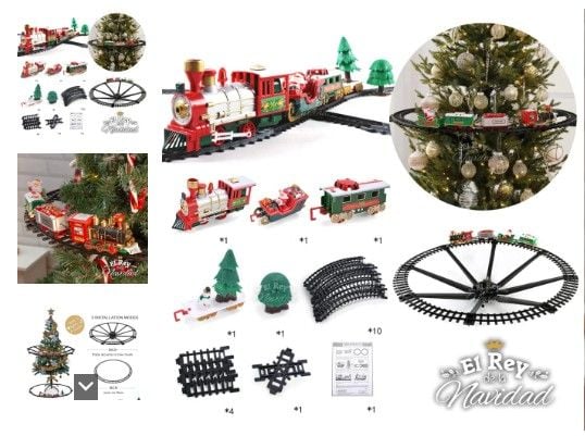 TREN AEREO DE NAVIDAD PARA ÁRBOLES CON LUZ Y SONIDO - 1