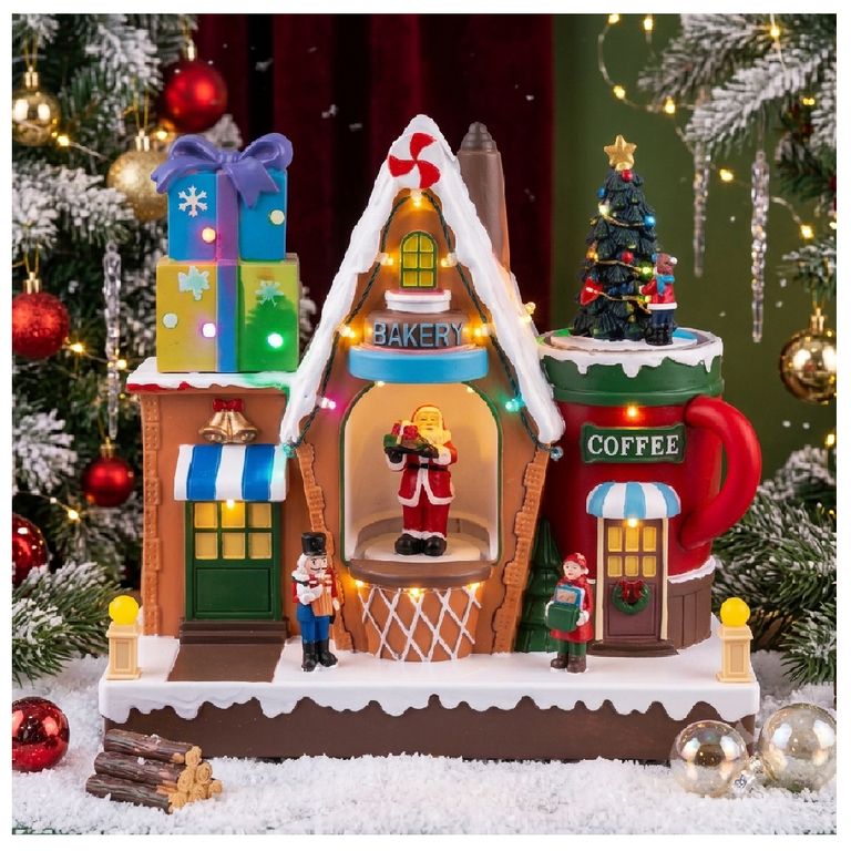 VILLA NAVIDEÑA REGALOS ARBOL GIRATORIOS MUSICAL LUZ LED - 1