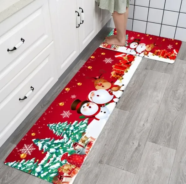 TAPETE ALFOMBRA COCINA NAVIDEÑO Y ANTIDESLIZANTE JUEGO X2 - 1