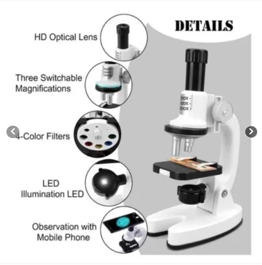 SET MICROSCOPIO PARA NIÑOS CON LUZ LED +15 ACCESORIOS - 1