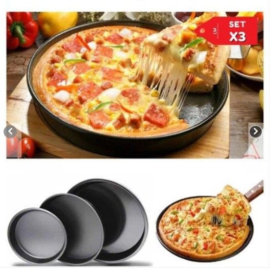 MOLDE PARA PIZZA KIT DE 3 PIEZAS ANTIADHERENTE CALIDAD - 1