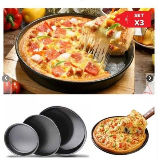 MOLDE PARA PIZZA KIT DE 3 PIEZAS ANTIADHERENTE CALIDAD - 1