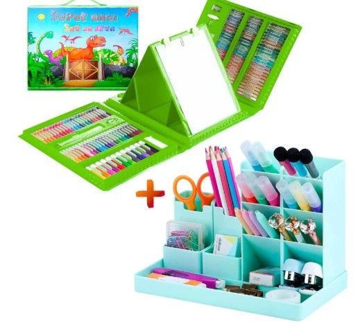 MEGA SET DE ARTE 208 PZAS Y ORGANIZADOR DE ESCRITORIO - 1