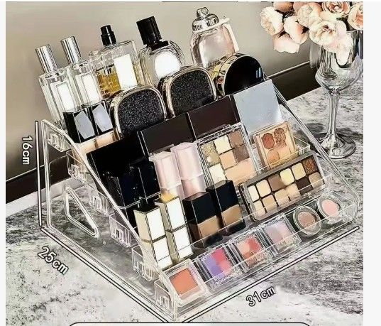 SOPORTE ACRÍLICO TRANSPARENTE PARA MAQUILLAJE - 1