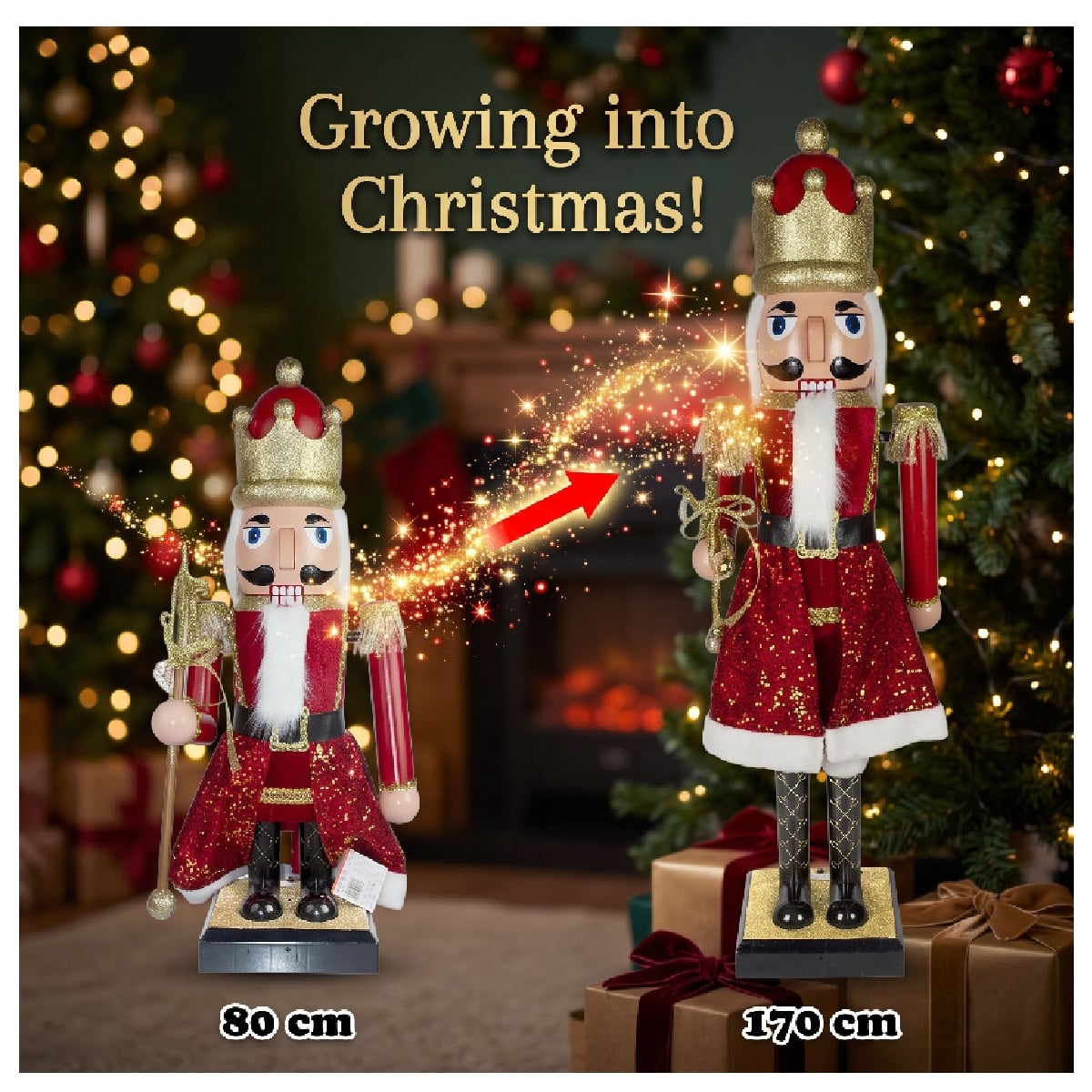 CASCANUECES MUSICAL NAVIDEÑO REY GIGANTE 170 CM CON SENSOR DE MOVIMIENTOS - 4