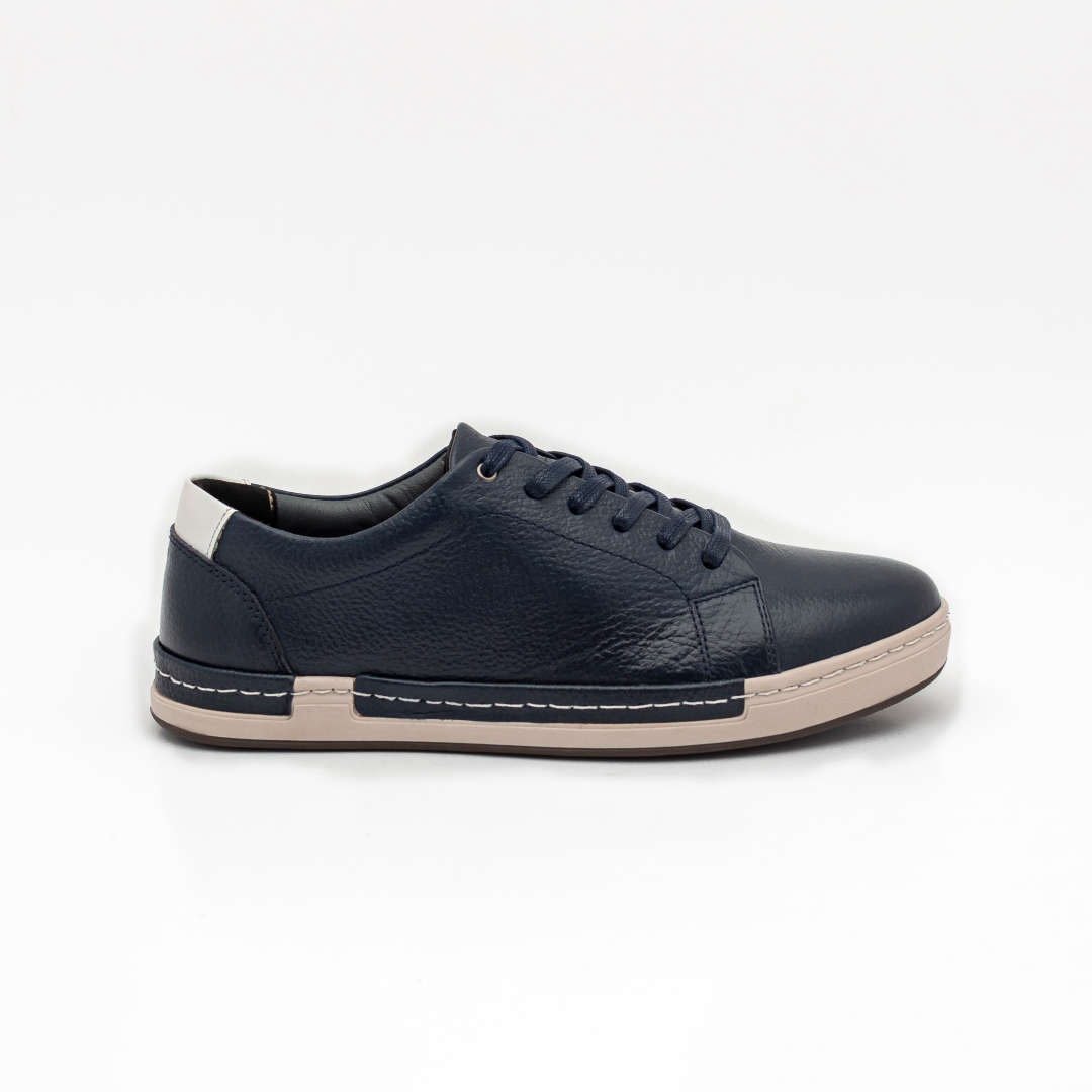 ZAPATOS CASUALES HOMBRE CARUSSO CUERO AZUL ACERO URBANO U1007 - 1