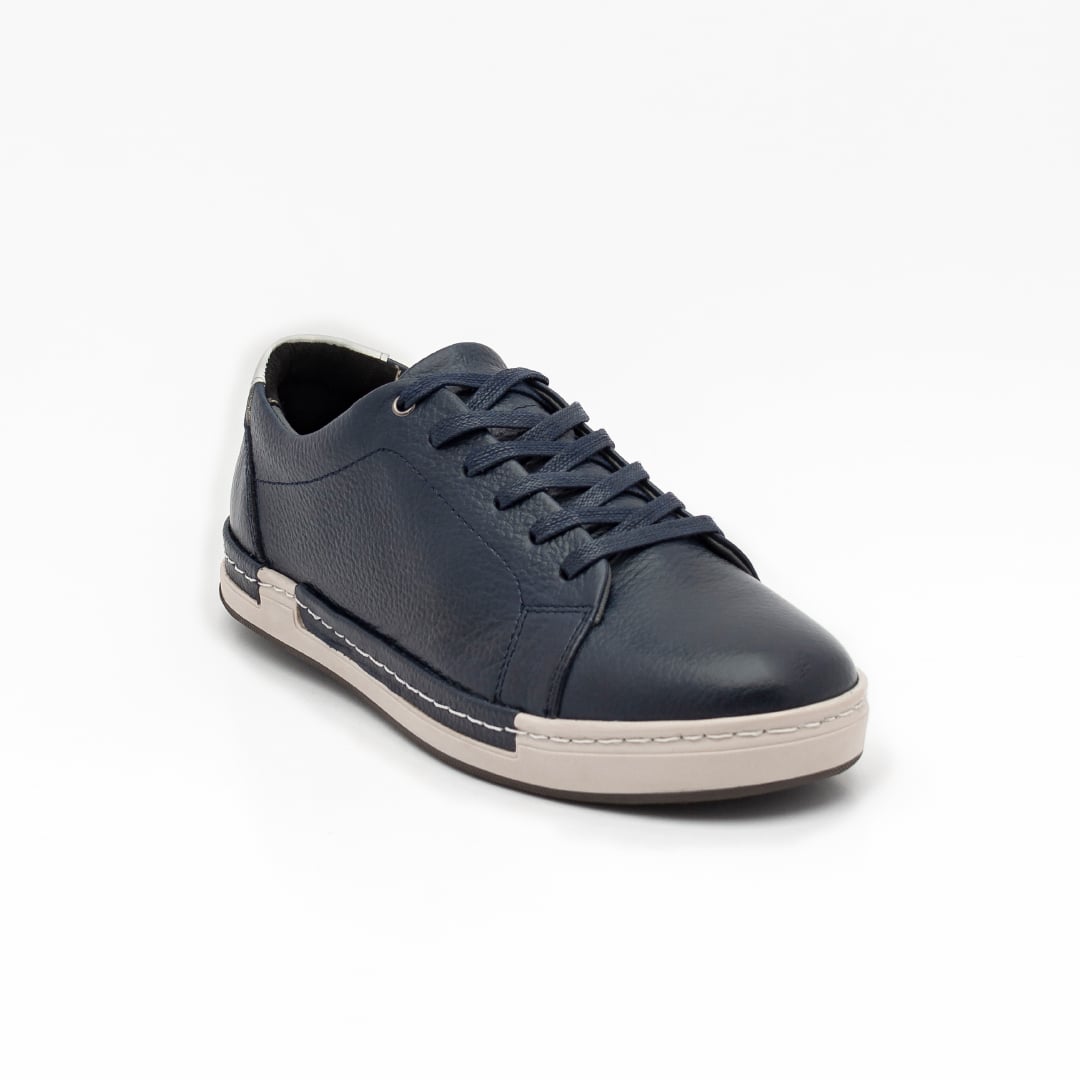 ZAPATOS CASUALES HOMBRE CARUSSO CUERO AZUL ACERO URBANO U1007 - 2