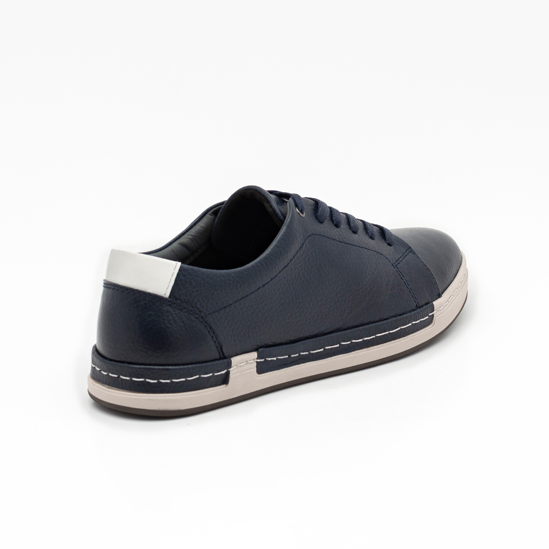 ZAPATOS CASUALES HOMBRE CARUSSO CUERO AZUL ACERO URBANO U1007 - 3