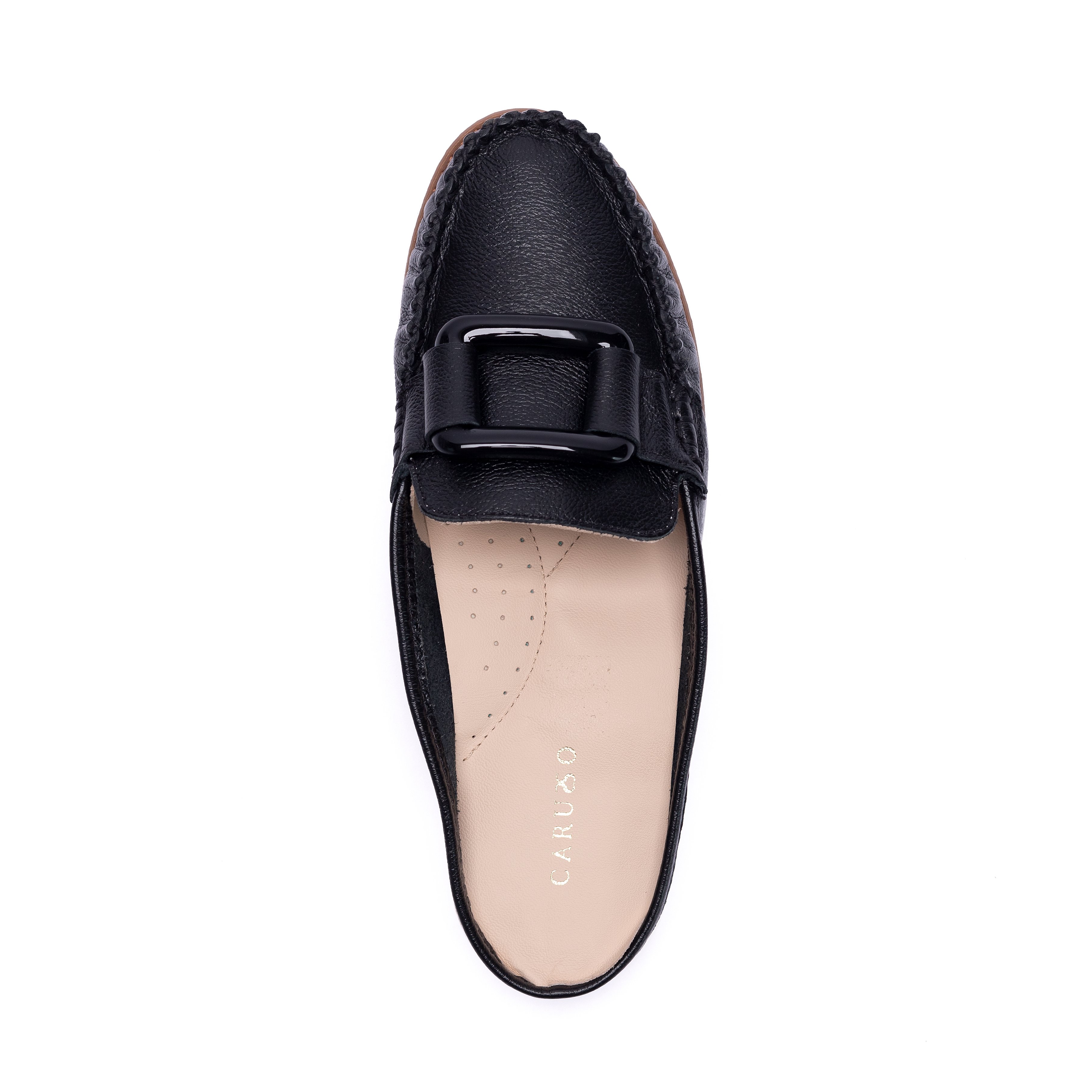 MOCASINES MUJER CARUSSO CUERO NEGRO 3035 - 3