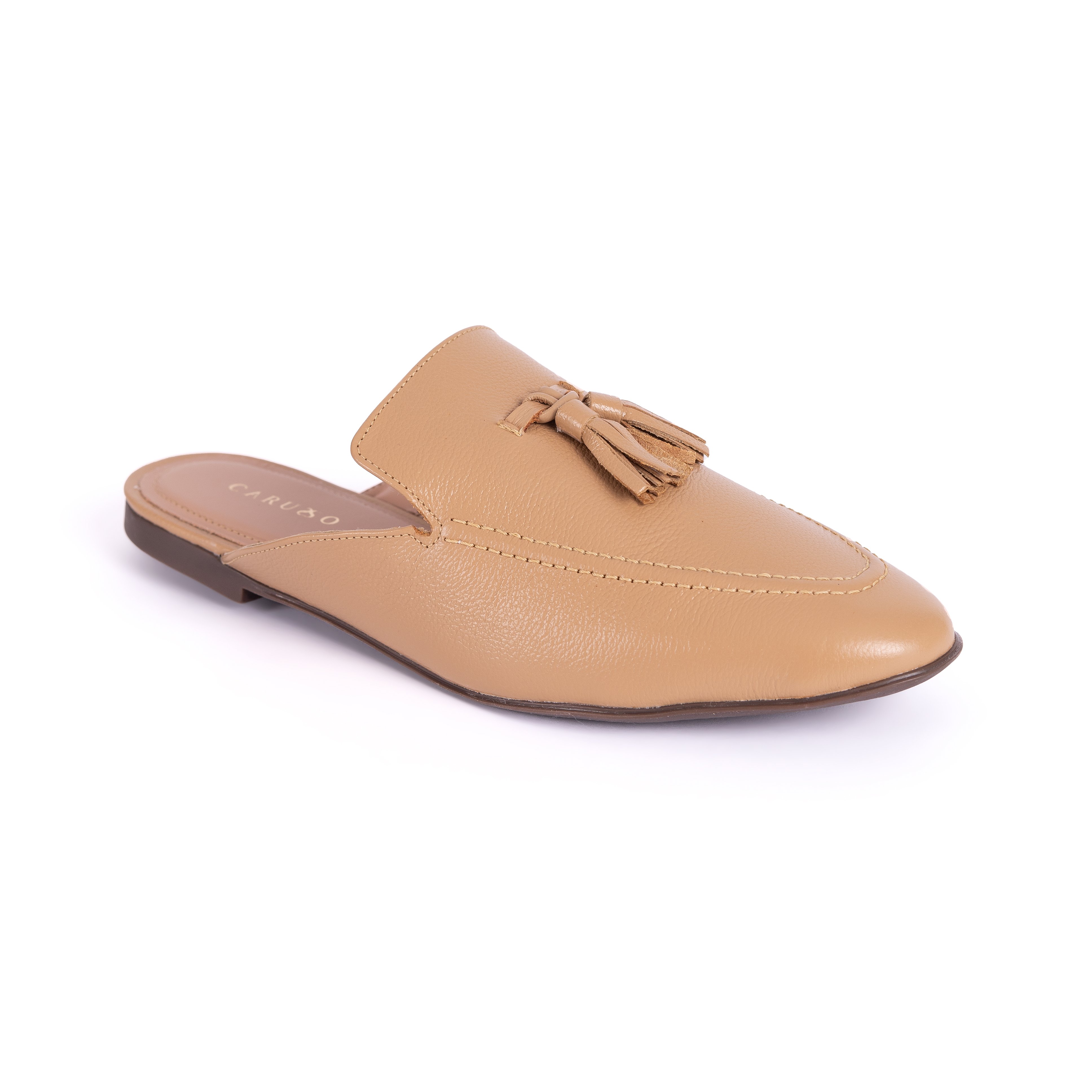 ZAPATOS CASUALES MUJER CARUSSO CUERO NATURAL BEIGE CALZADO MULE 7537 - 2