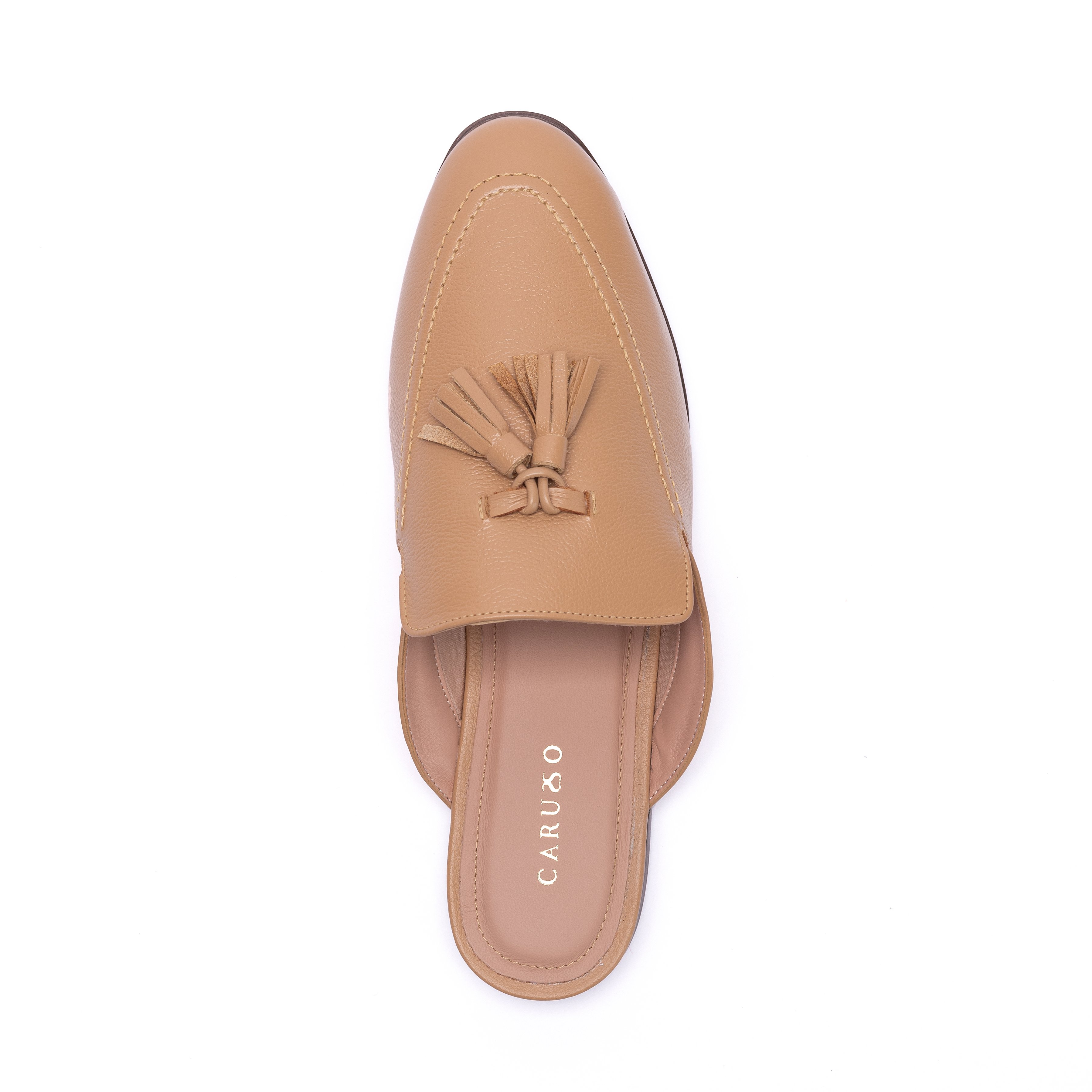 ZAPATOS CASUALES MUJER CARUSSO CUERO NATURAL BEIGE CALZADO MULE 7537 - 3