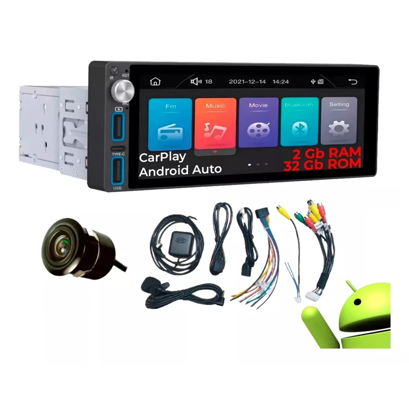 AUTORADIO AIWA AW-A485BT ANDROID 1 DIN 6.85' HD 2GB RAM + 32GB - 1