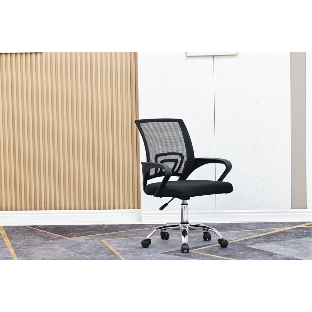 SILLA ERGONÓMICA PARA OFICINA DC-103 CON RUEDAS NEGRO - 4