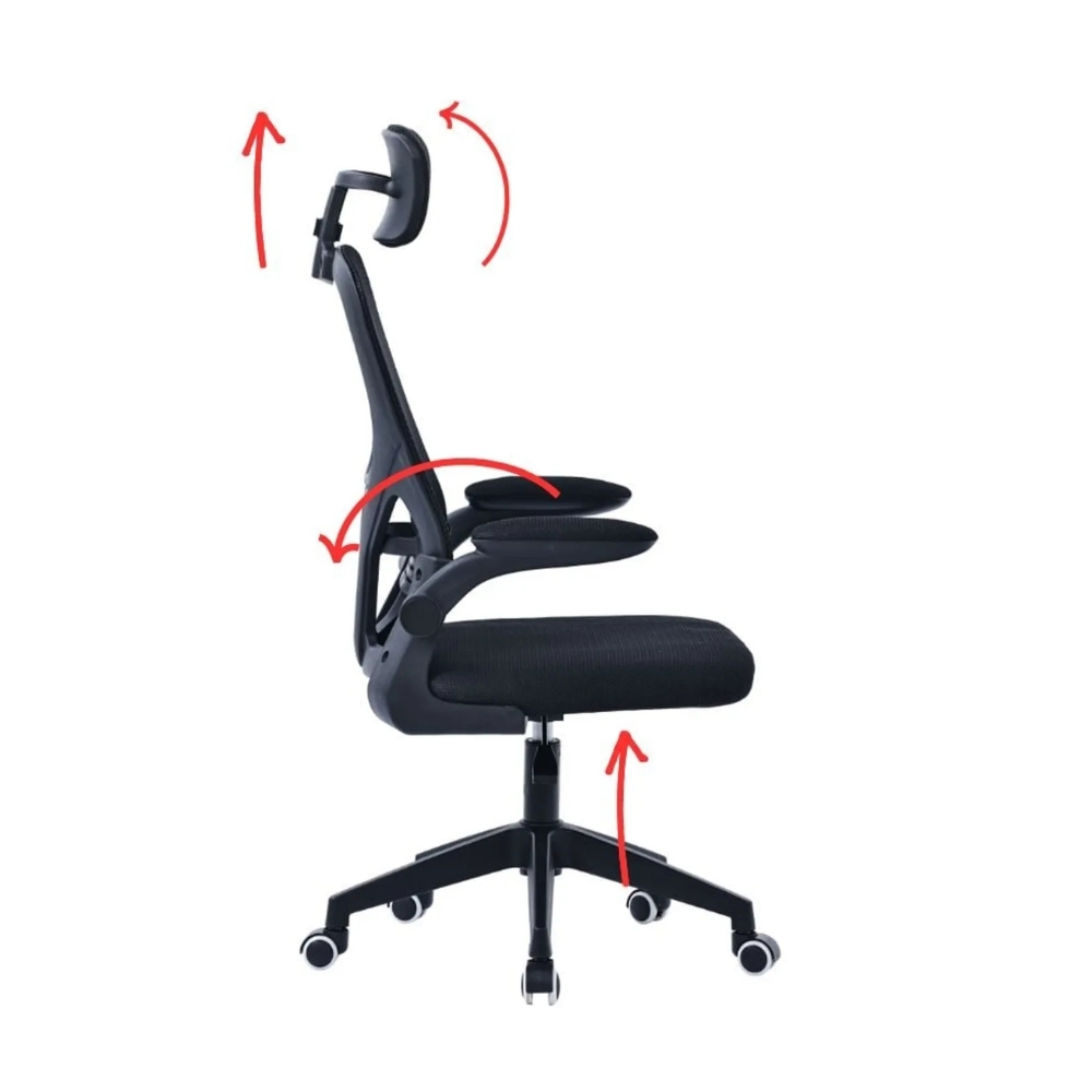 SILLA DE ESCRITORIO ERGONOMICA GERENCIAL CON CABECERA AJUSTABLE DC-357 - 4