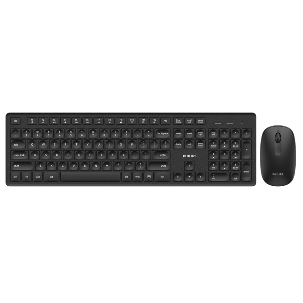 COMBO TECLADO Y MOUSE INALAMBRICO PHILIPS 2.4 GHZ DISEÑO SILENCIOSO COLOR NEGRO SPT6318B/85 - 1