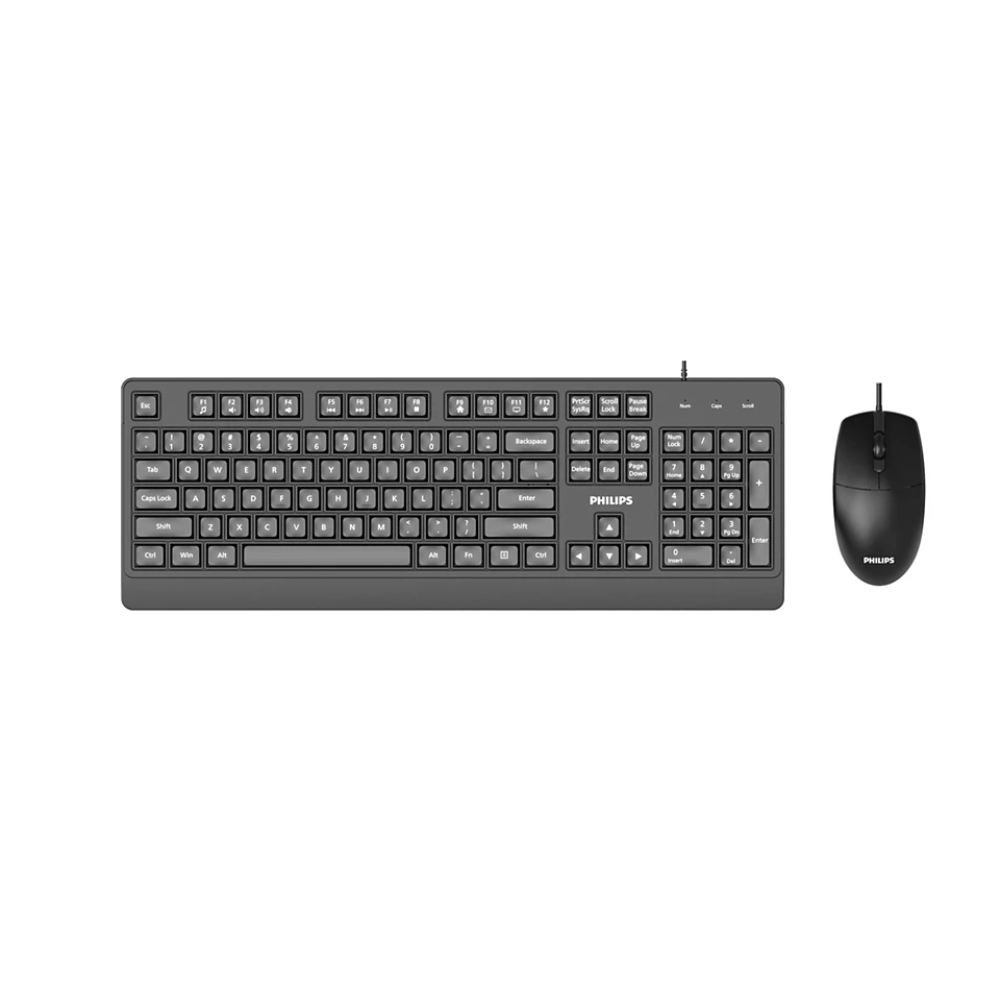 COMBO TECLADO Y MOUSE PHILIPS CON TECLAS MULTIMEDIA Y SENSOR OPTICO COLOR NEGRO SPT6247B85 - 1