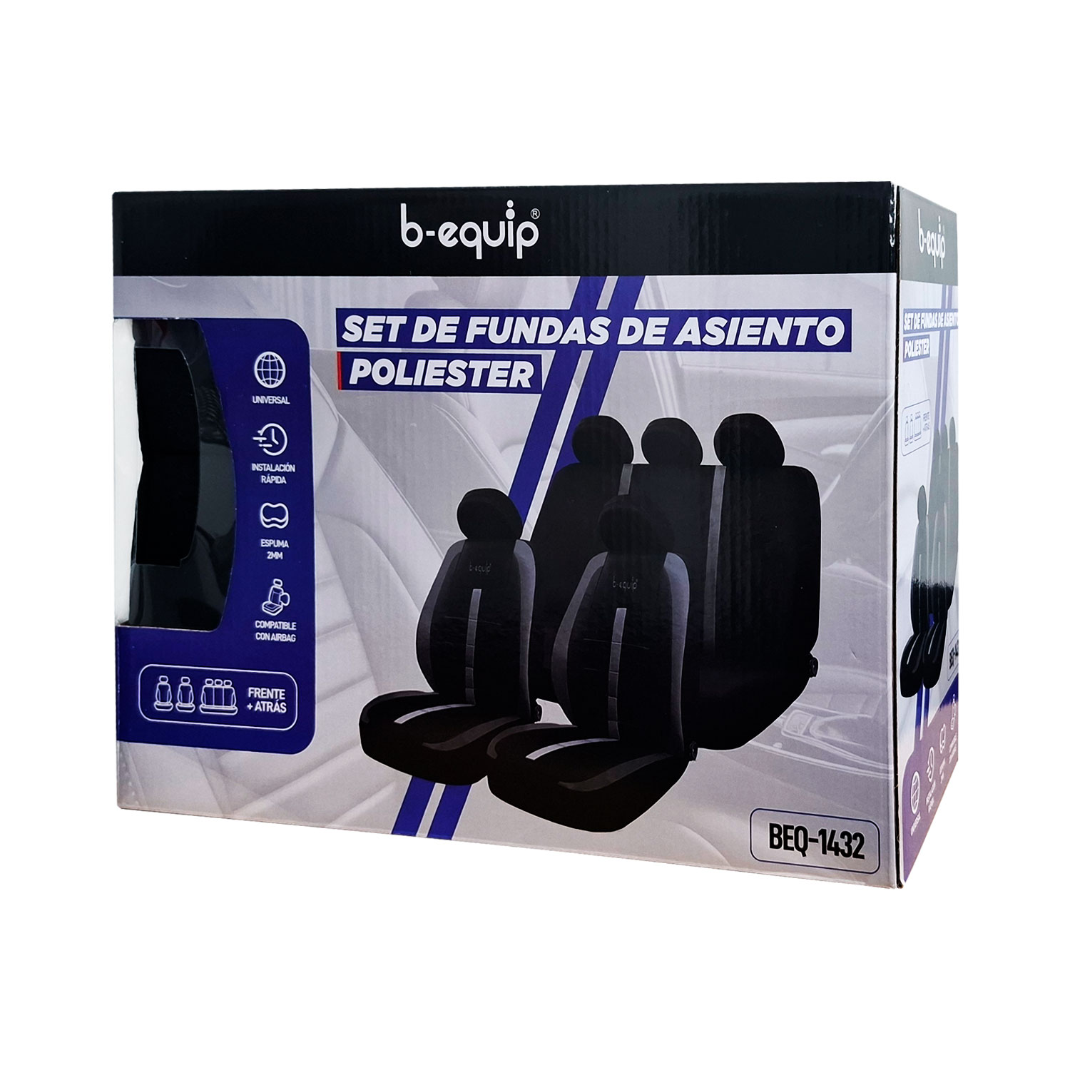 SET DE FUNDAS CUBRE ASIENTOS PARA AUTO PROTECTOR COMPLETO B-EQUIP BEQ-1432 - 6