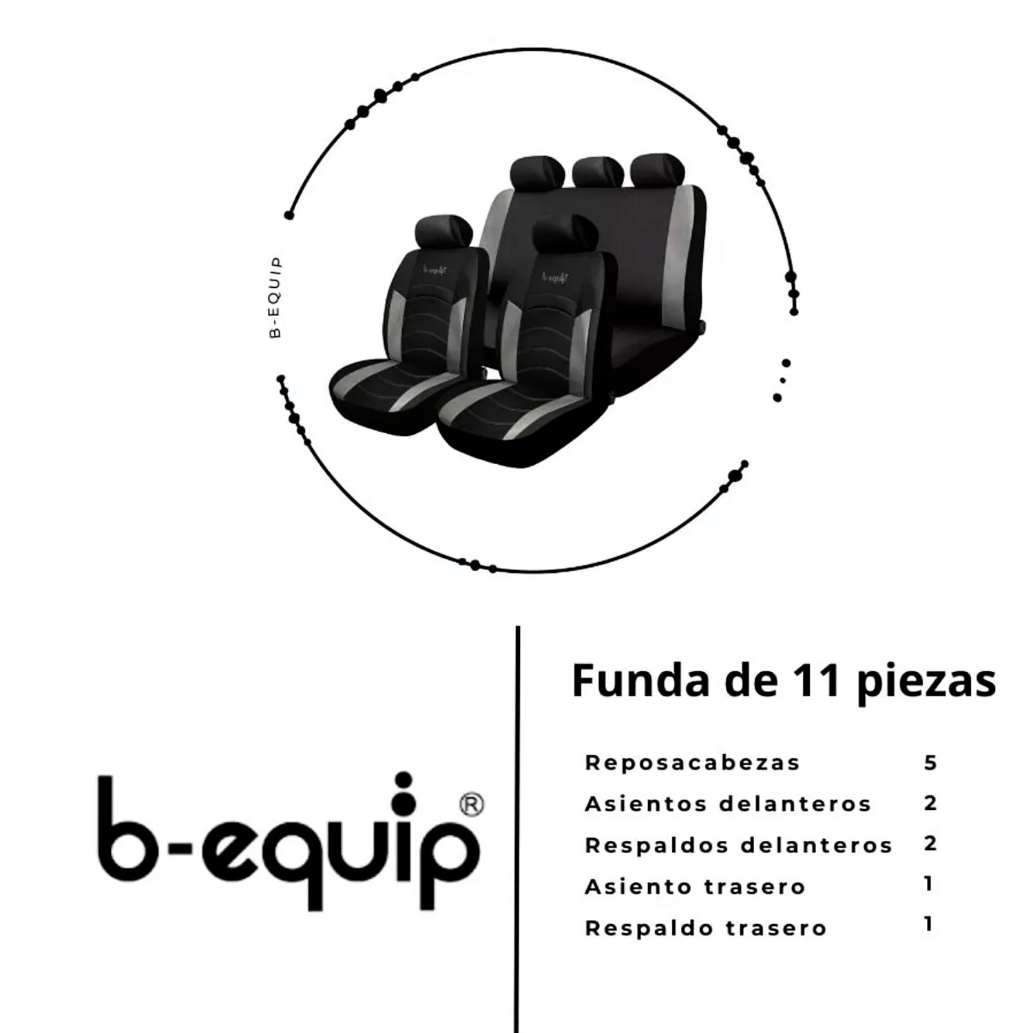 SET DE FUNDAS PARA ASIENTO DE AUTOS B-EQUIP BEQ1427PVC - 4