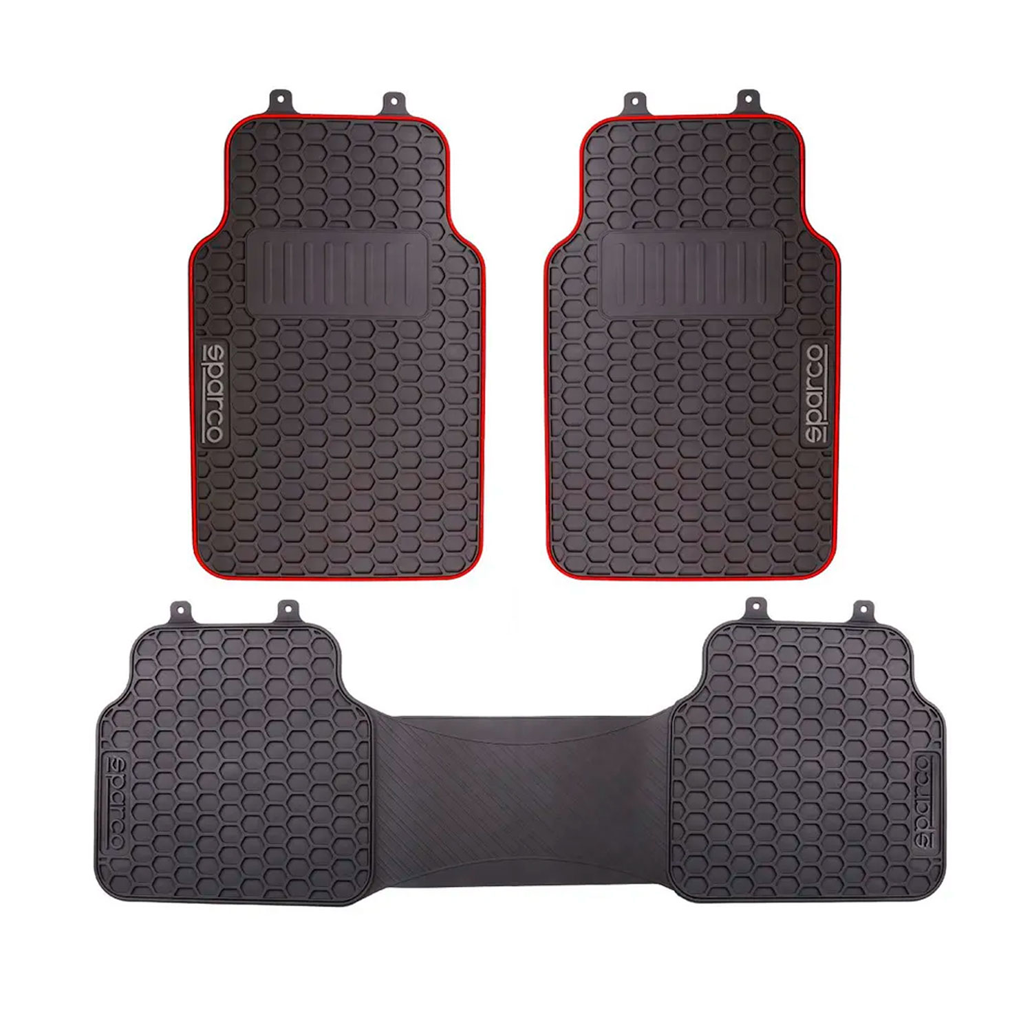 SET TAPETES PARA AUTO SPARCO PVC ANTIDESLIZANTE 3 PIEZAS SPC500RD - 1