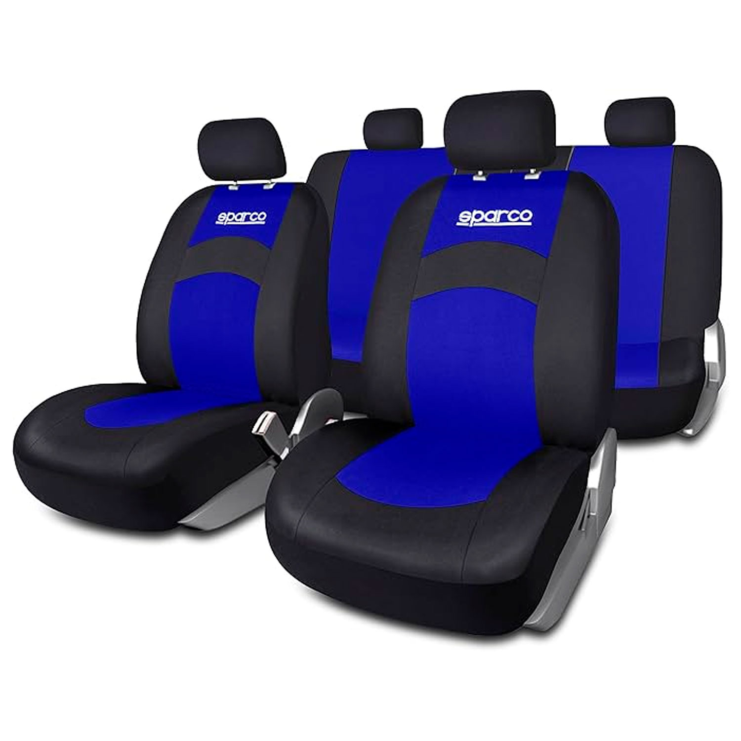 SET DE FUNDAS CUBRE ASIENTO DE AUTO NEGRO - AZUL SPARCO SPS402BL - 1