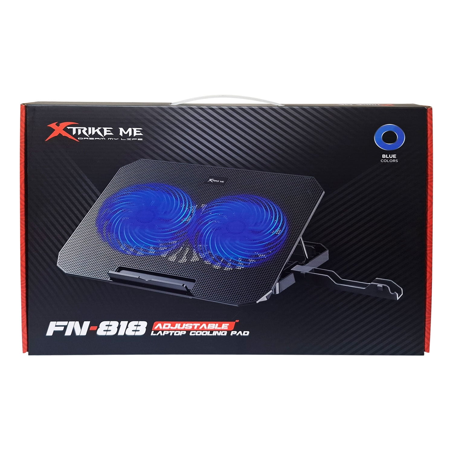 BASE COOLER PARA LAPTOP NEGRO 2 VENTILADORES USB LED XTRIKE ME FN-818 - 7
