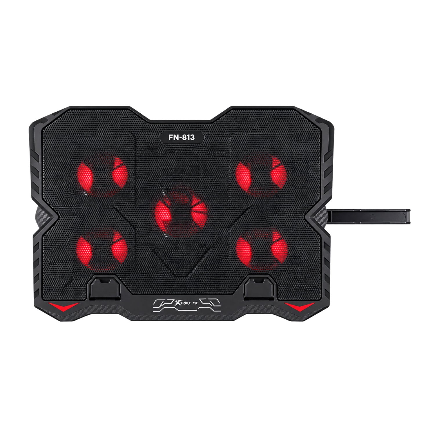 COOLER PARA LAPTOP XTRIKE ME FN-813 USB LED ROJO 5 VENTILADORES - 3