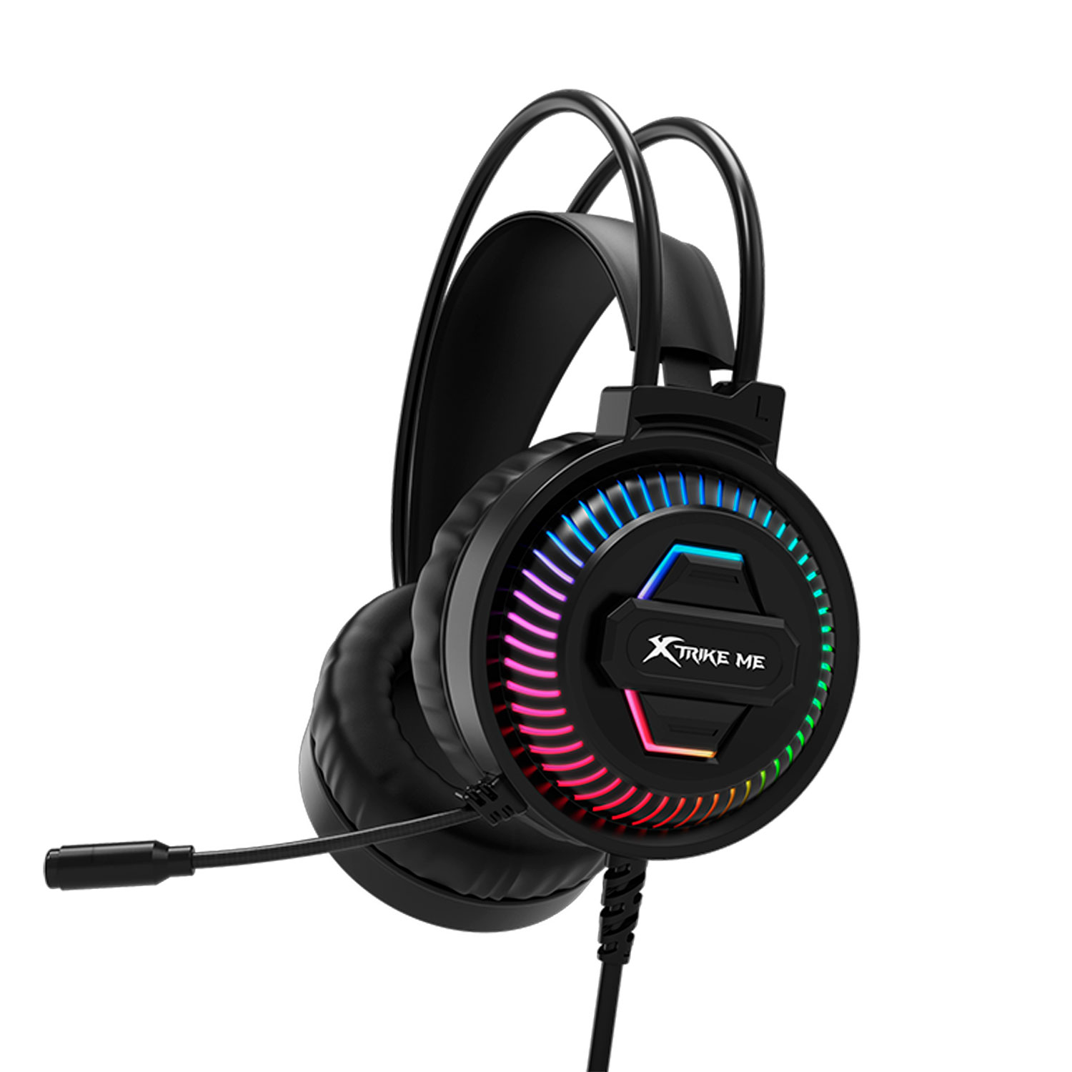 AUDÍFONOS GAMER XTRIKE ME GH-510S RGB ESTÉREO 3.5 MM NEGRO - 1