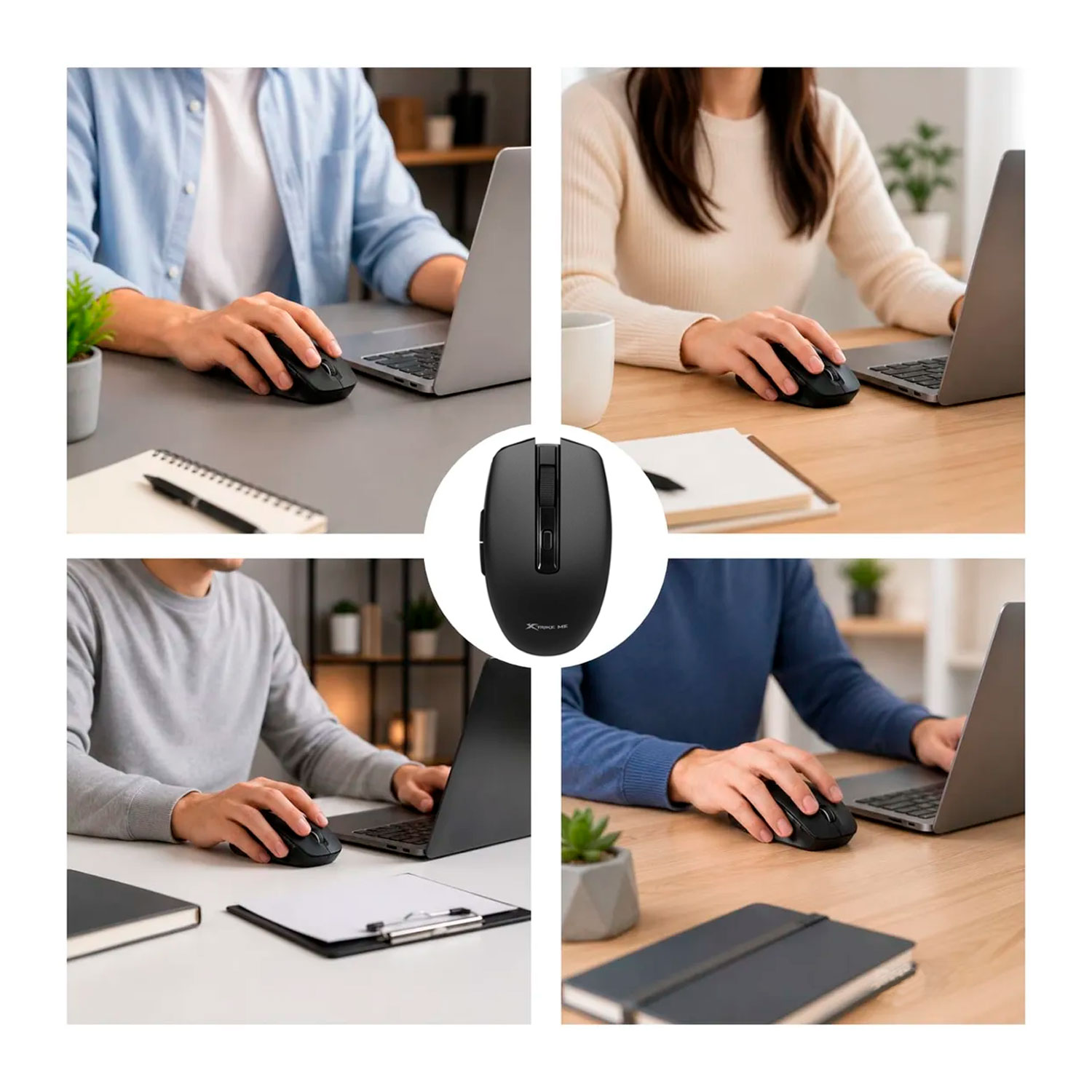 MOUSE INALÁMBRICO DUAL XTRIKE ME GW-224 BK BLUETOOTH 2.4G NEGRO - 2
