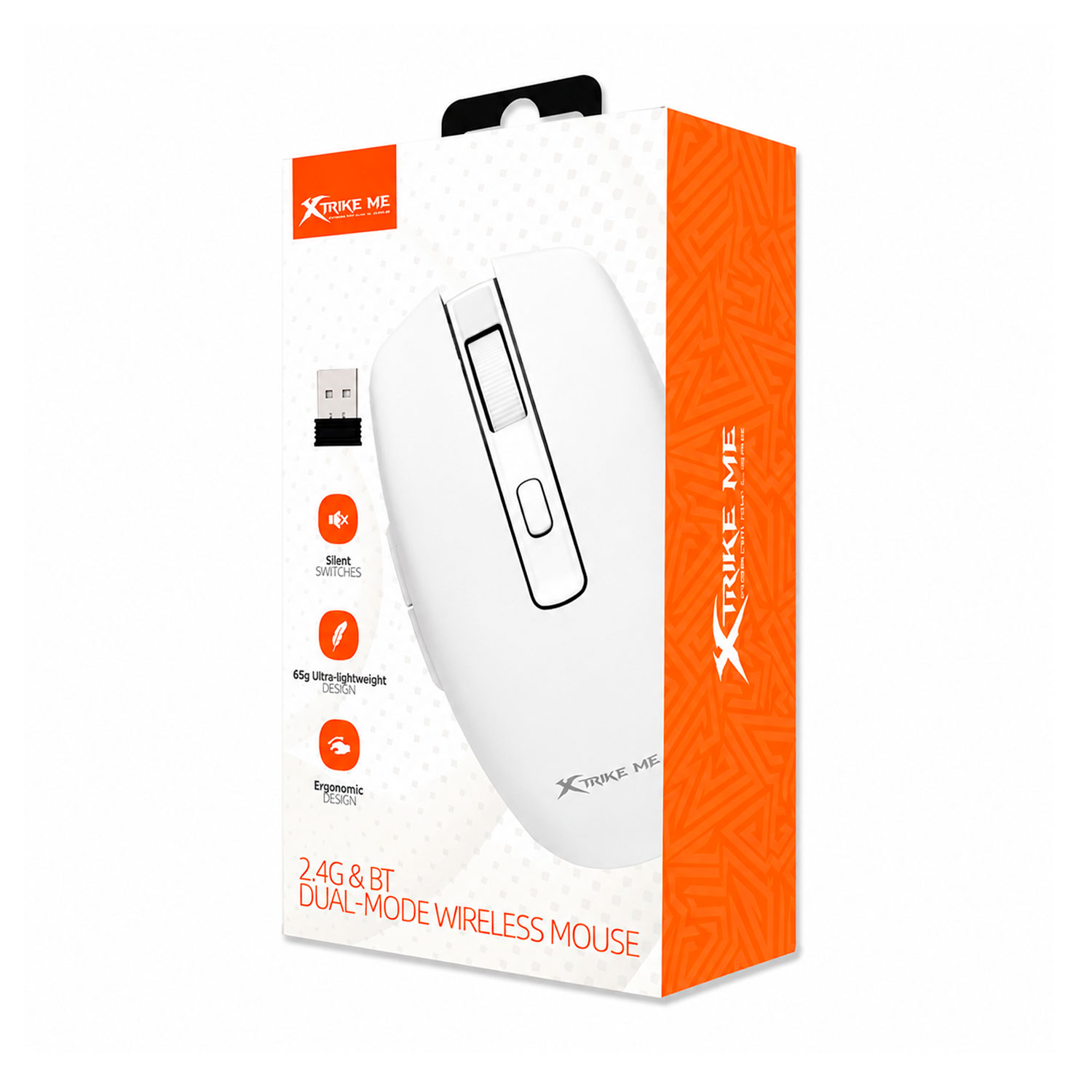 MOUSE INALÁMBRICO DUAL XTRIKE ME GW-224 WH BLUETOOTH 2.4G BLANCO - 5