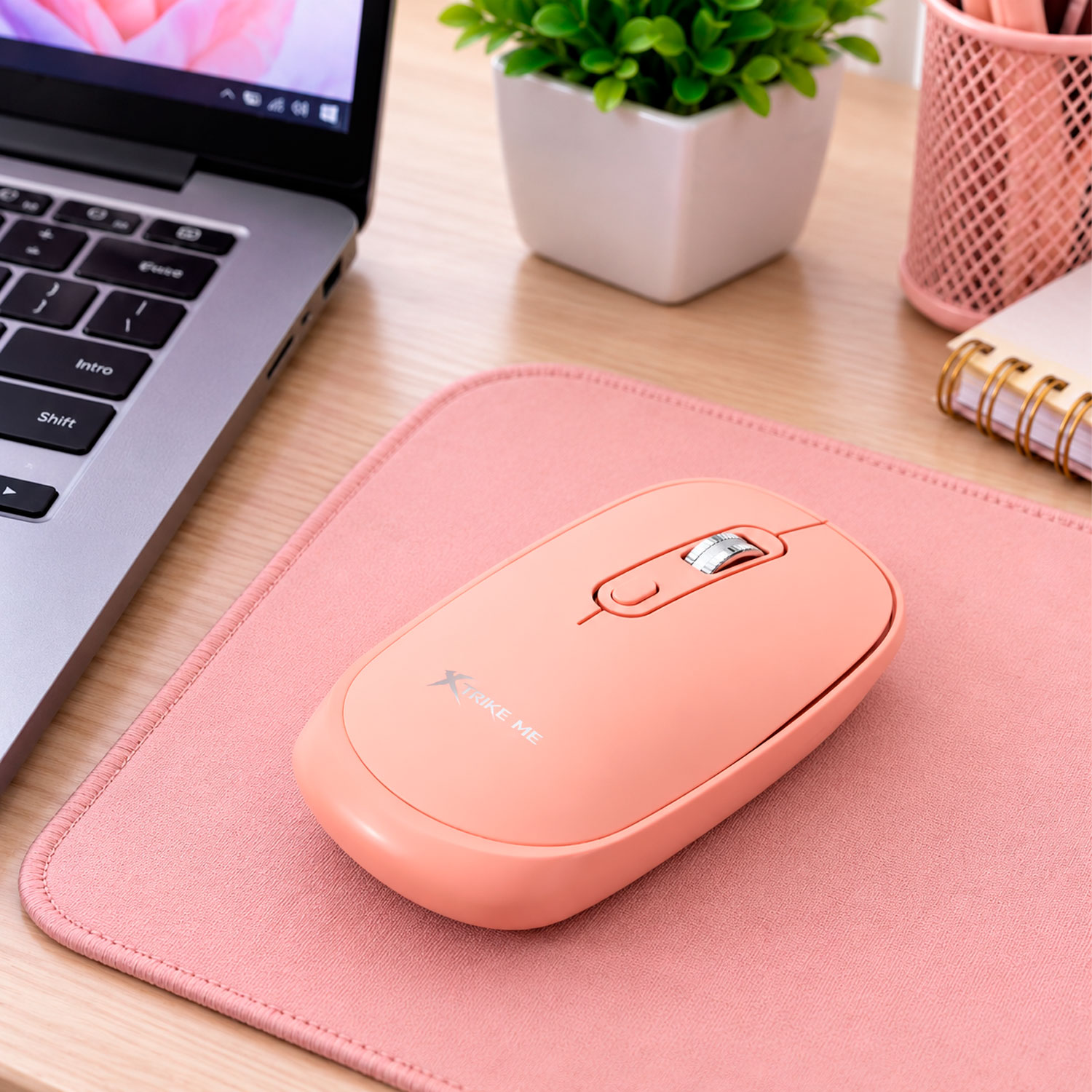 MOUSE INALÁMBRICO RECARGABLE XTRIKE ME GW-119PK DUAL BLUETOOTH 2.4G ROSA - 2