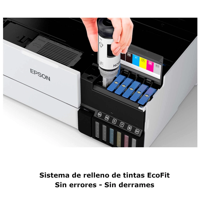 IMPRESORA MULTIFUNCIONAL EPSON ECOTANK L8160 WIFI DUPLEX 6 COLORES LCD TOUCH 4.3' WIFI RJ-45 - 5