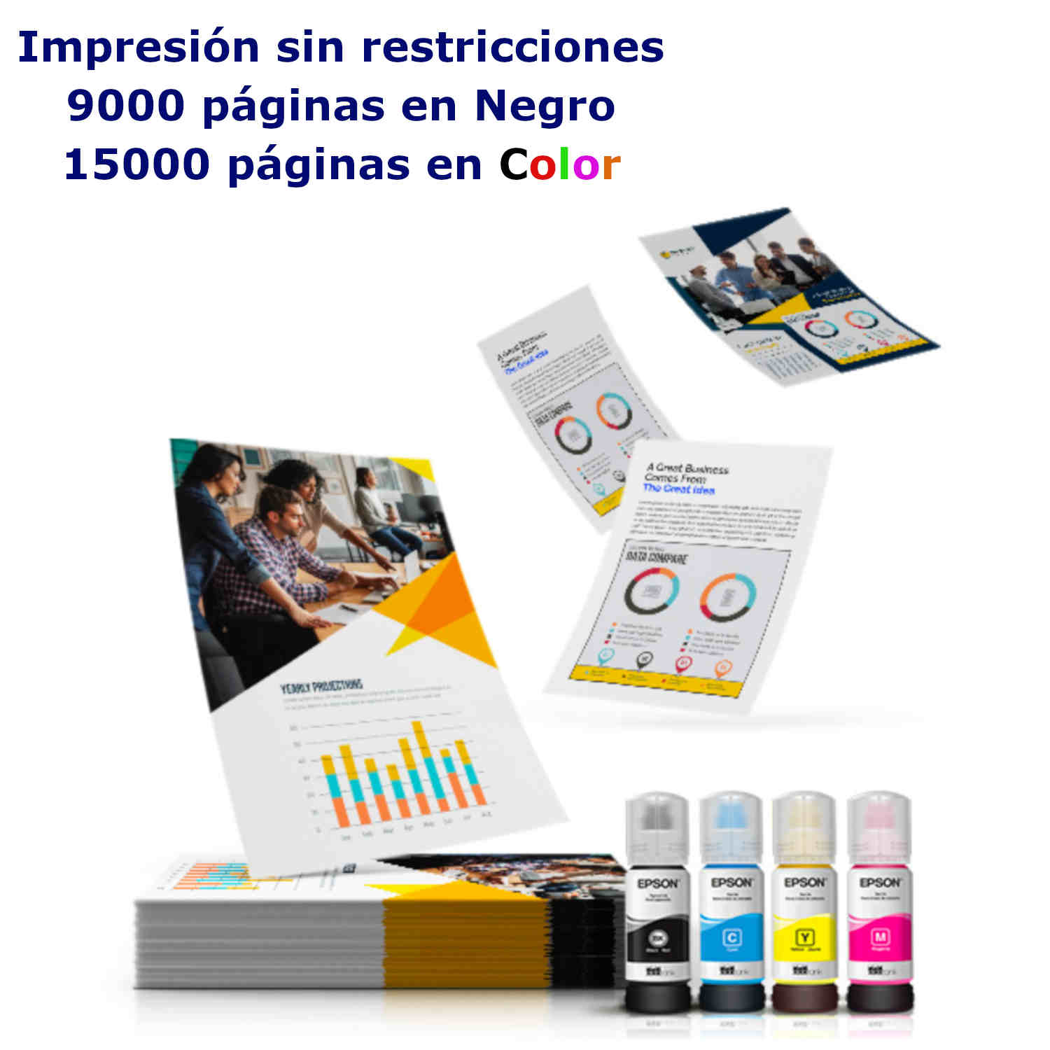IMPRESORA MULTIFUNCIONAL EPSON ECOTANK L3250 WIFI + 4 TINTAS T544 BKCMY - 2