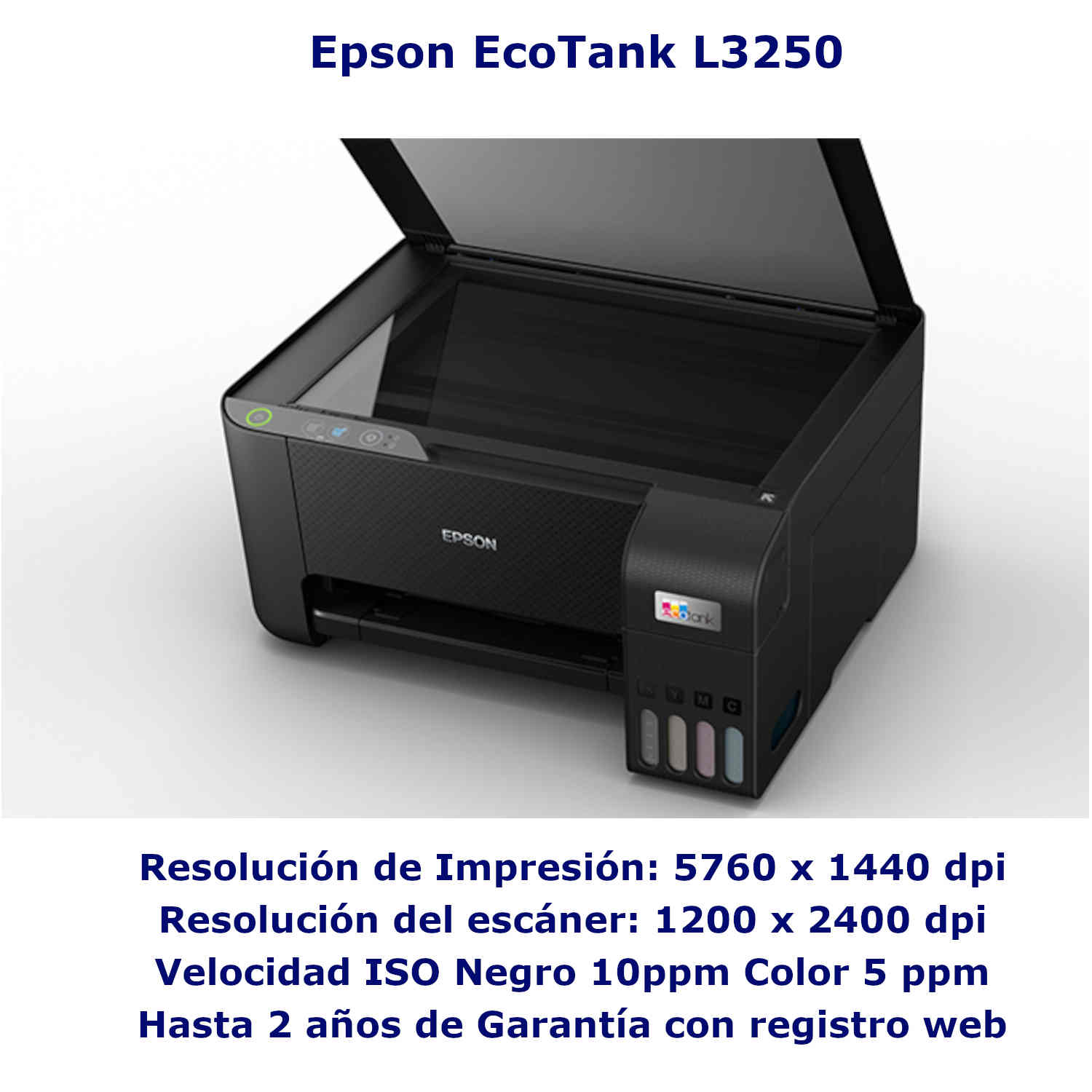 IMPRESORA MULTIFUNCIONAL EPSON ECOTANK L3250 WIFI + 4 TINTAS T544 BKCMY - 6