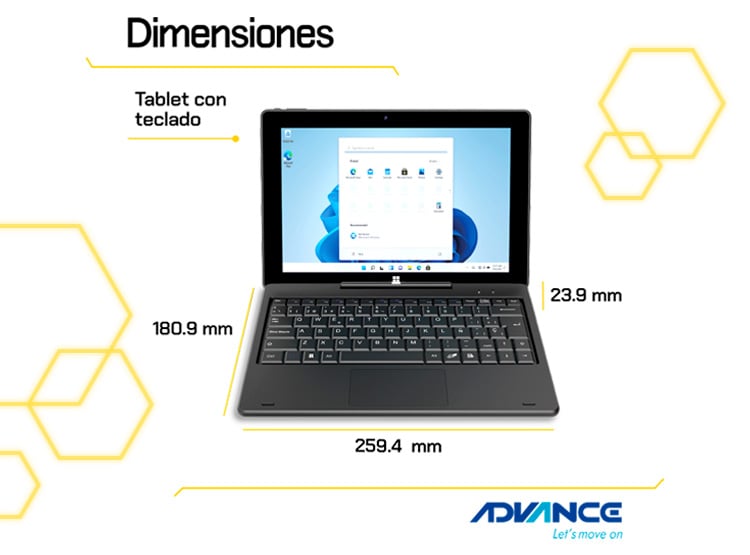 NOTEBOOK 2 EN 1 ADVANCE CN4058 10.1' CELERON N4020 8GB RAM 128GB - 5