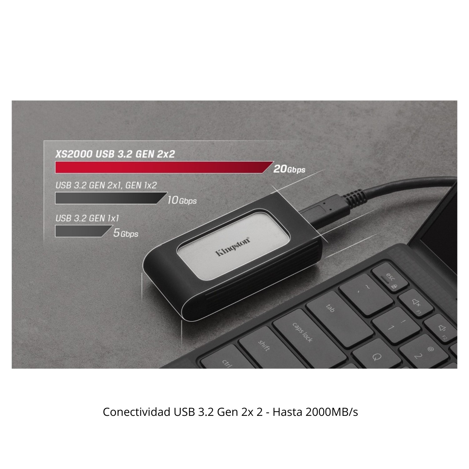 SSD EXTERNO KINGSTON XS2000 1TB PORTÁTIL - 5