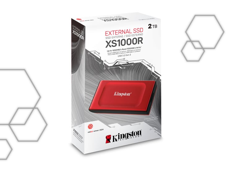 SSD EXTERNO KINGSTON XS1000R 2TB ROJO - 1