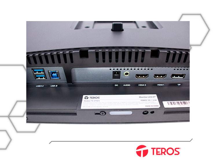 MONITOR PLANO TEROS TE-2715CS 27″ QHD IPS 100HZ CÁMARA 5 MP PARLANTES - 5