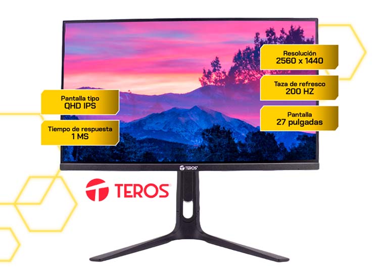 MONITOR PLANO GAMING TEROS TE-2754G 27 QHD IPS 200HZ 1MS - 1