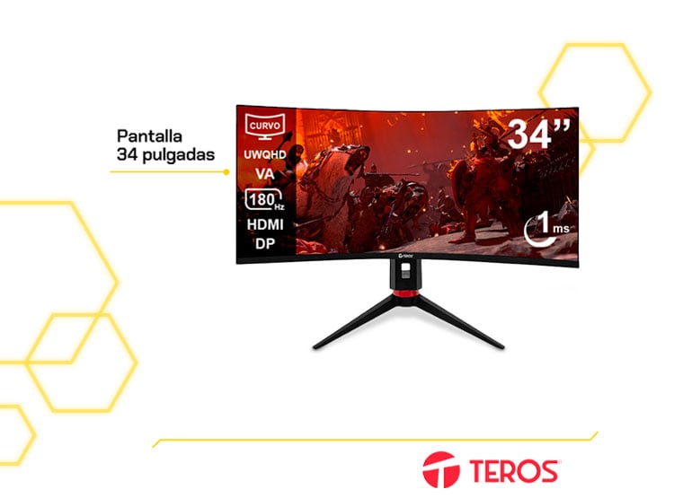 MONITOR CURVO GAMER TEROS TE-3412G 34″ UWQHD 180HZ 1MS ULTRAWIDE - 3